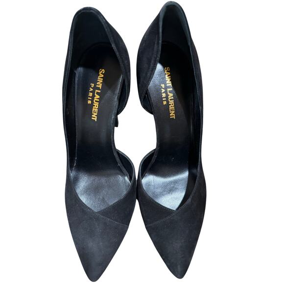 Saint Laurent Black Suede Janis 105 D'Orsay Pumps sz. 39 EU - Picture 5 of 7
